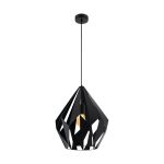 Eglo Pendelleuchte Carlton 5 Stahl Schwarz | IP20 - Geeignet für 1x E27 
